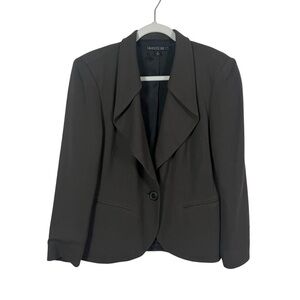 Lafayette 148 Women's Black Wool Blend Blazer Size 8 Tailored Career Jacket